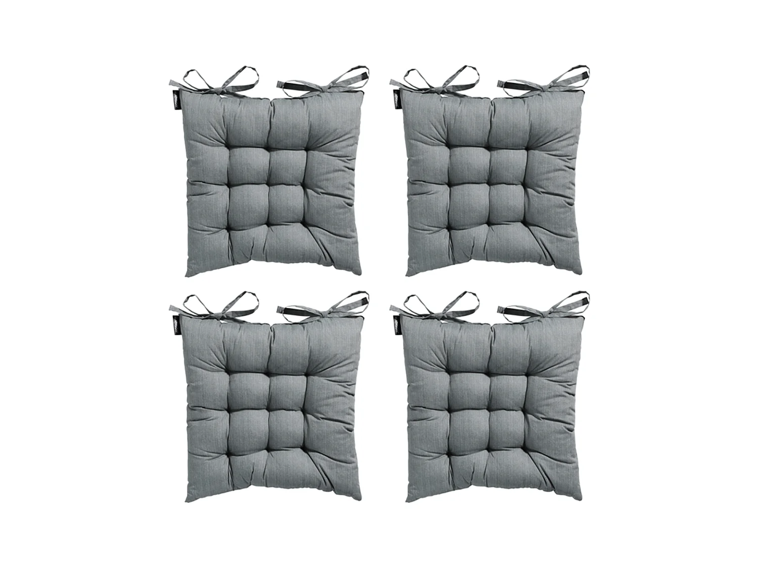 Coussin d'assise Tuscany Basic gris - Environ 46 x 46 cm - Lot de 4