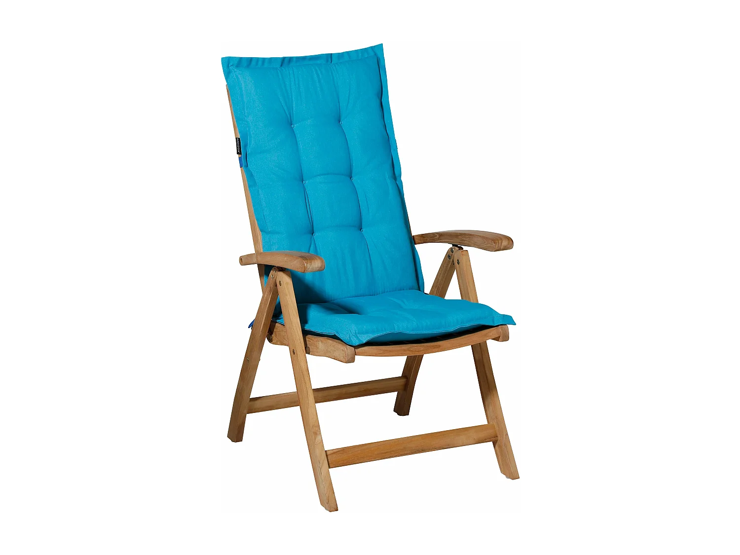 Coussin de chaise de jardin dossier haut Panama aqua - Environ 123 x 50 cm - Lot de 4