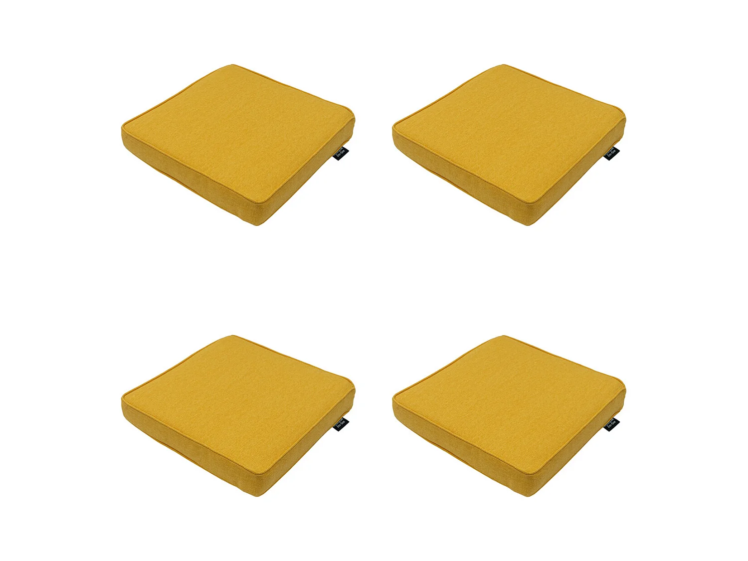 Coussin d'assise en toile dorée éco+ - Environ 40 x 40 cm - Lot de 4