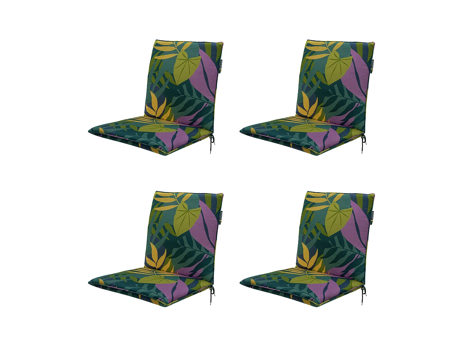 Coussin de chaise empilable Iven vert - Environ 97 x 49 cm - Lot de 4