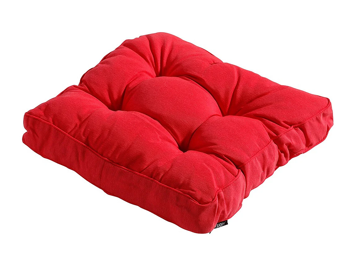 Coussin d'assise Florance Panama rouge - Env. 47x47 cm - Lot de 4