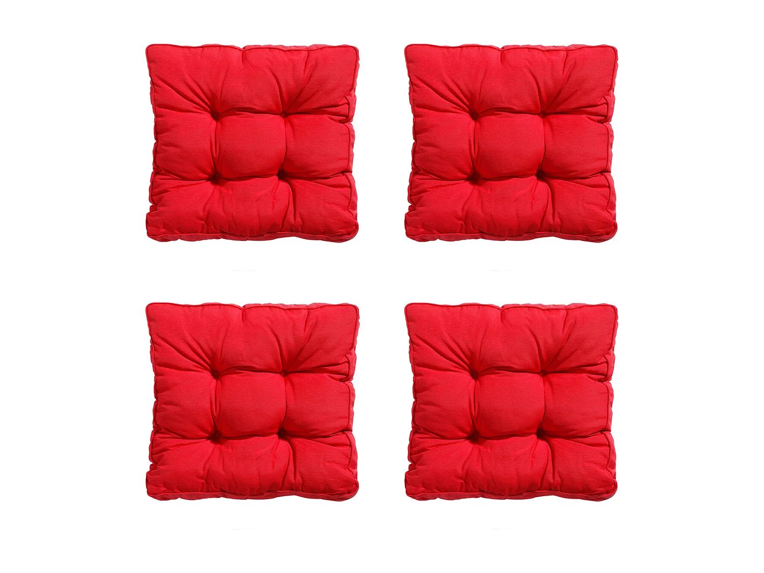Coussin d'assise Florance Panama rouge - Env. 47x47 cm - Lot de 4