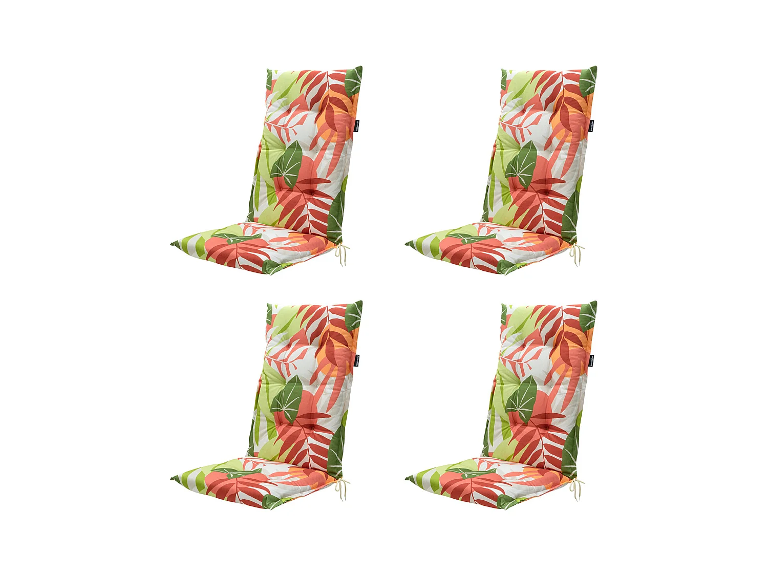 Coussin de chaise de jardin à dossier haut Iven terra - Environ 123 x 50 cm - Lot de 4