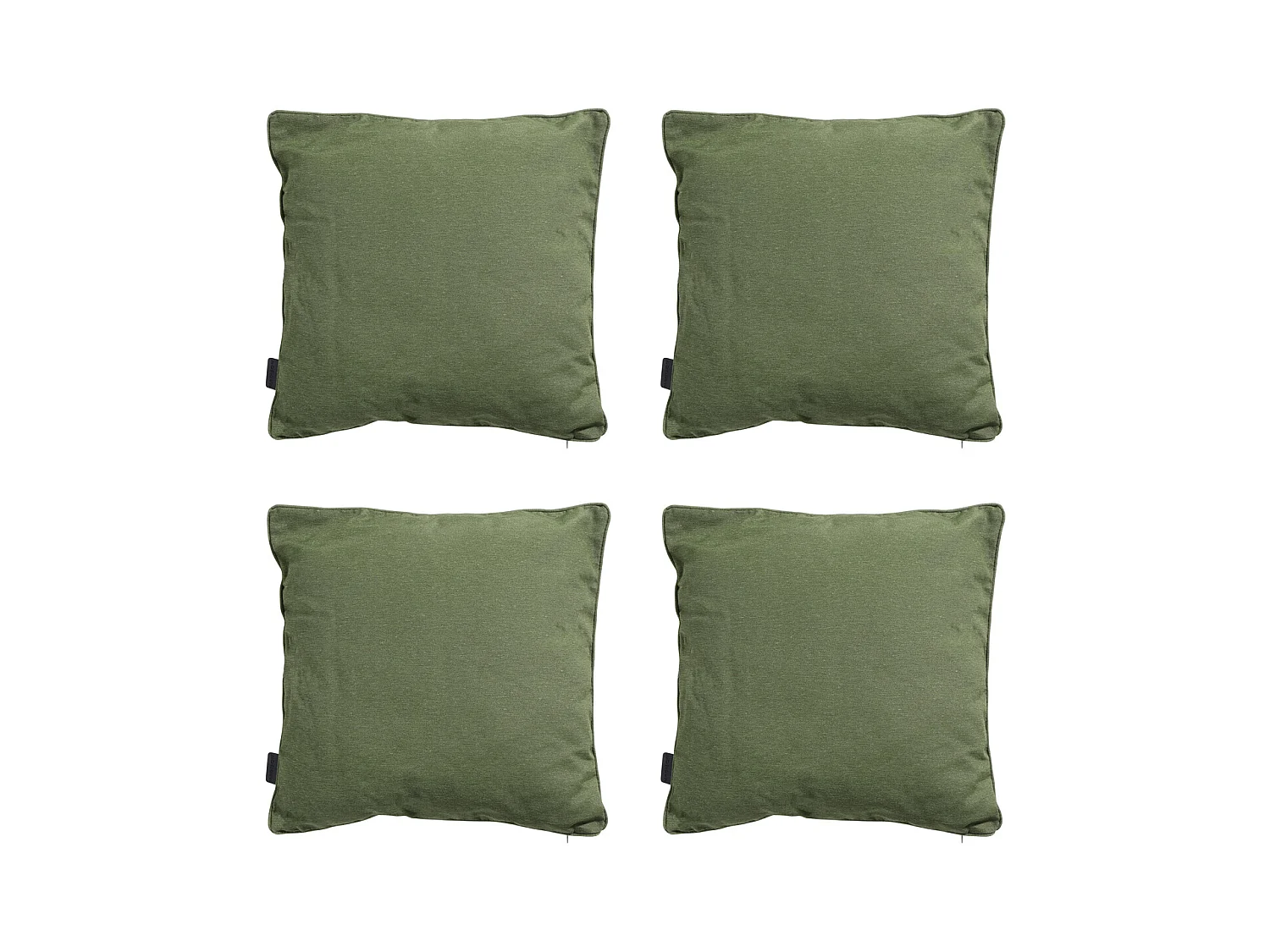 Coussin décoratif Panama vert - Env. 60x60 cm - Lot de 4