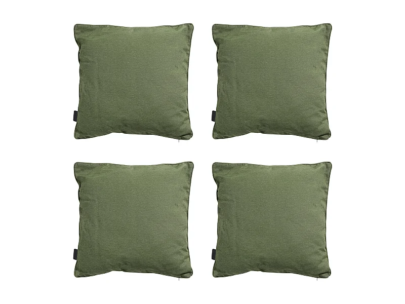 Coussin décoratif Panama vert - Env. 60x60 cm - Lot de 4