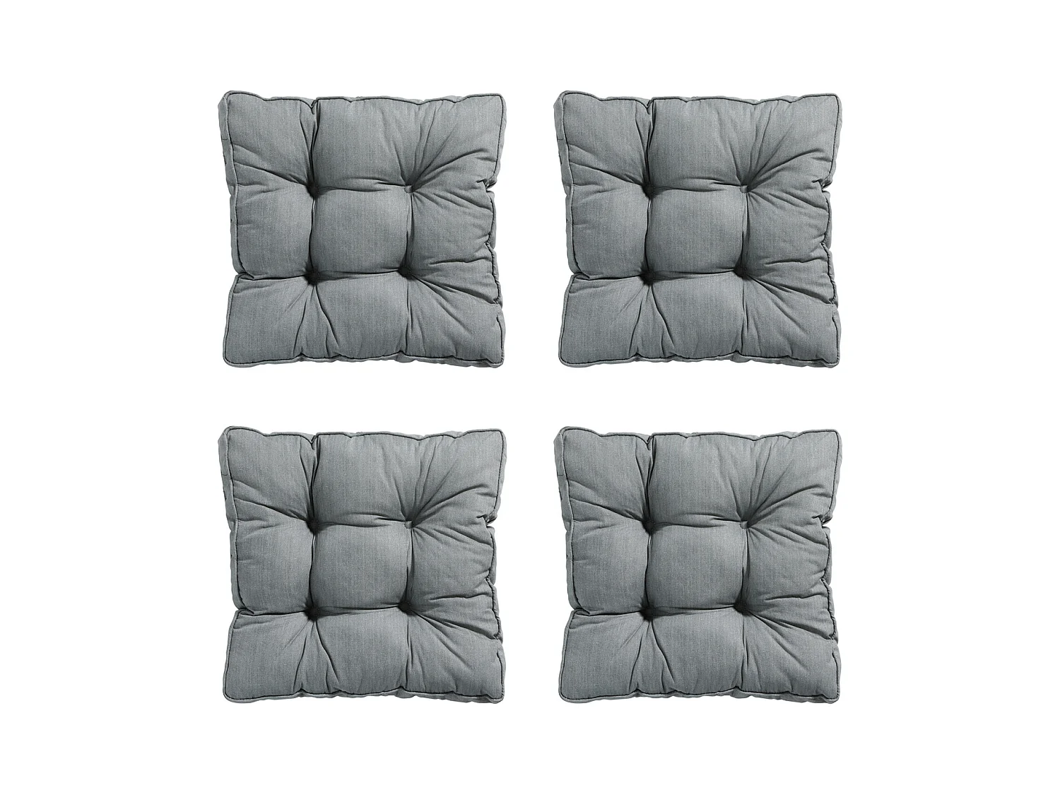 Coussin d'assise Florance Basic gris - Environ 47 x 47 cm - Lot de 4