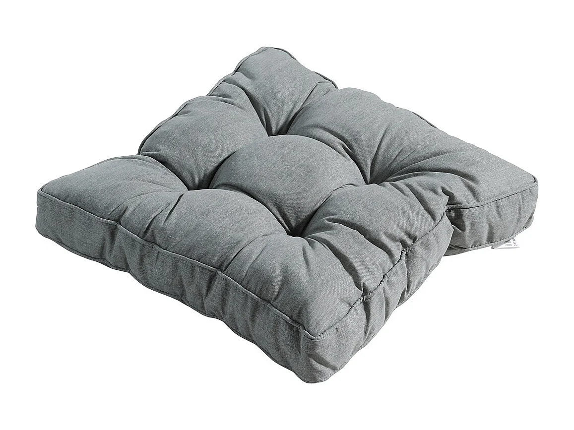 Coussin d'assise Florance Basic gris - Environ 47 x 47 cm - Lot de 4