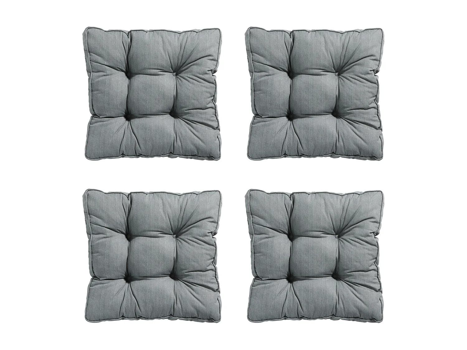 Coussin d'assise Florance Basic gris - Environ 47 x 47 cm - Lot de 4