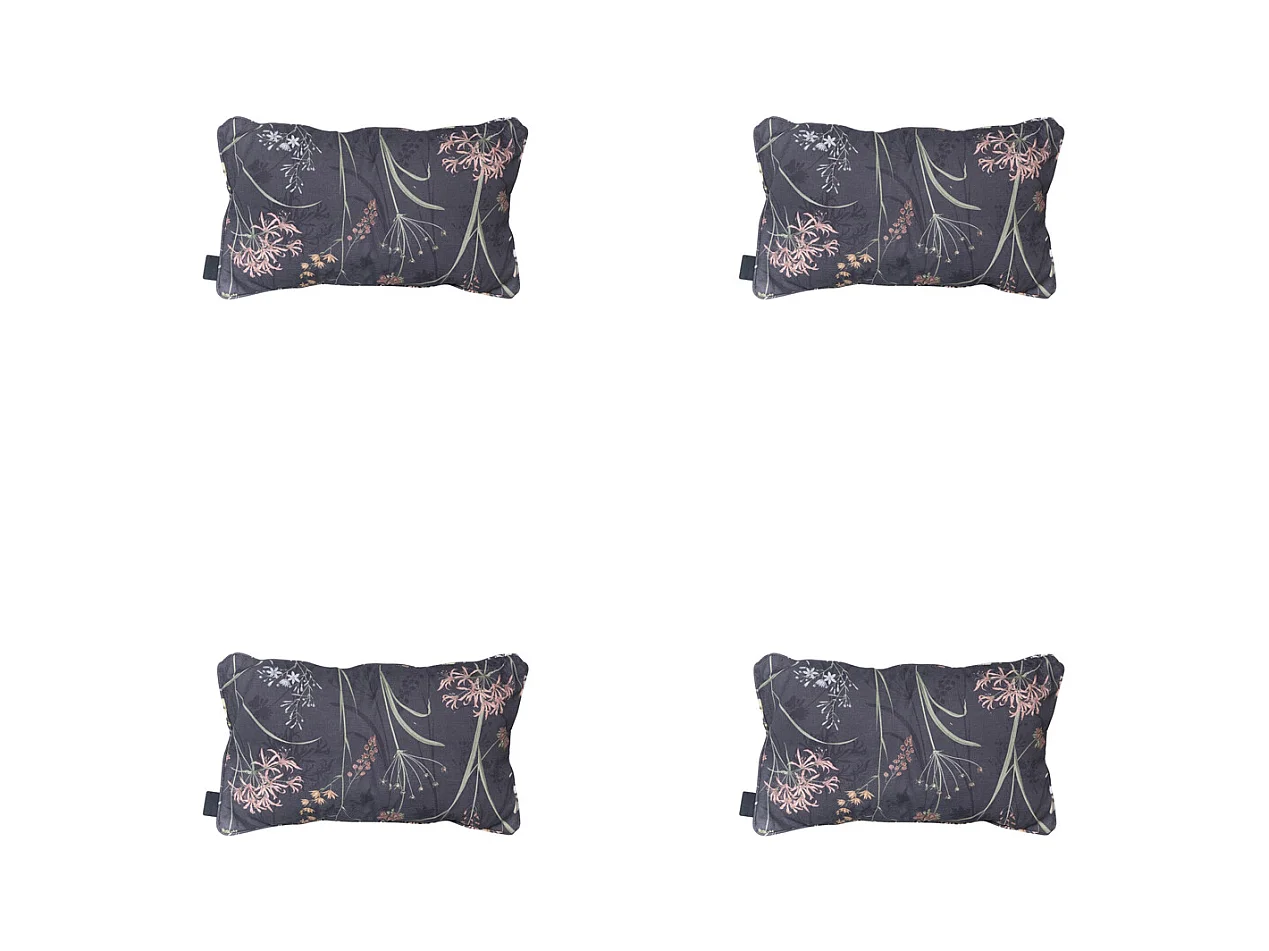 Coussin décoratif Donna gris toile éco+ - Env. 30x50 cm - Lot de 4