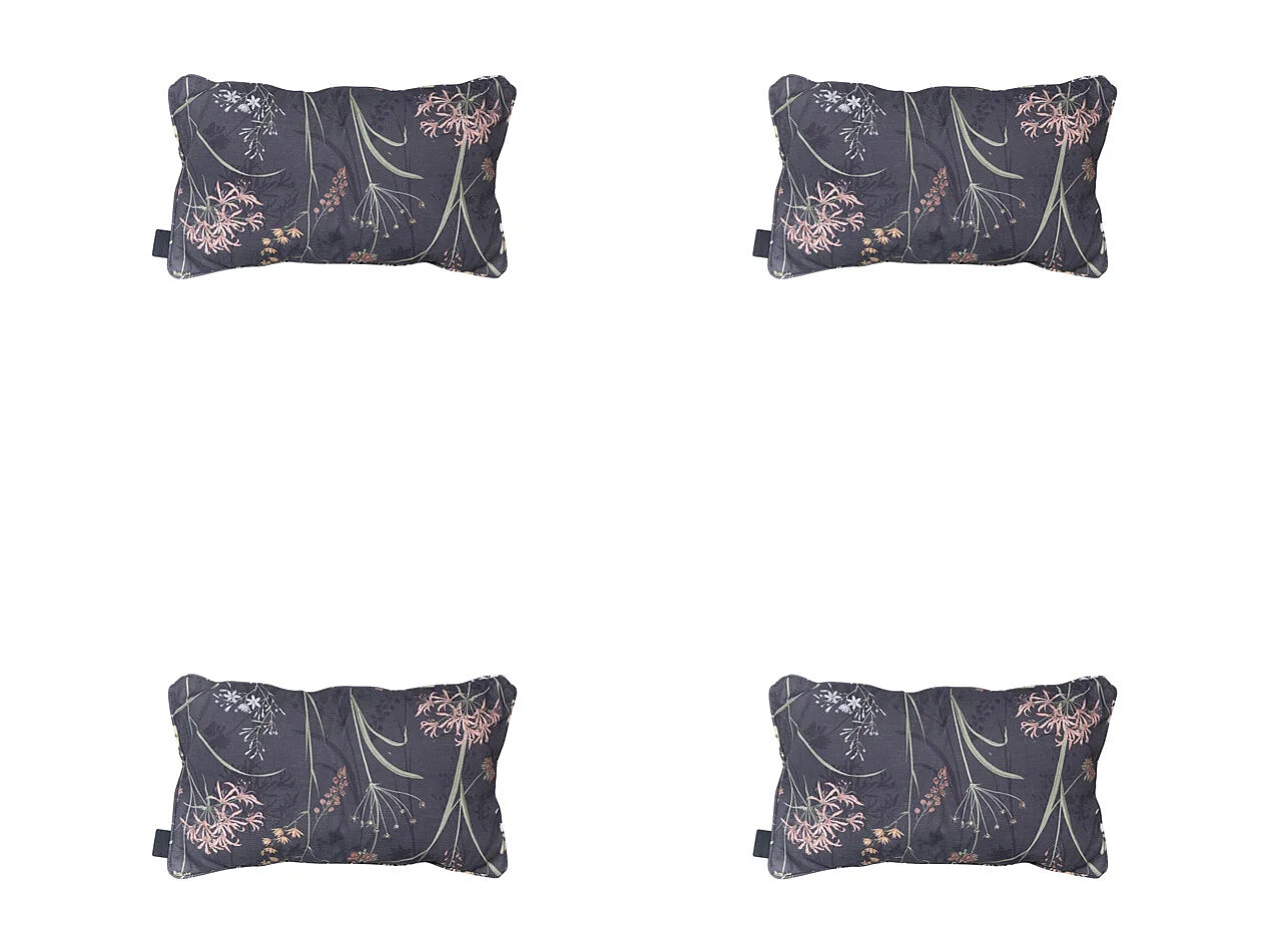 Coussin décoratif Donna gris toile éco+ - Env. 30x50 cm - Lot de 4