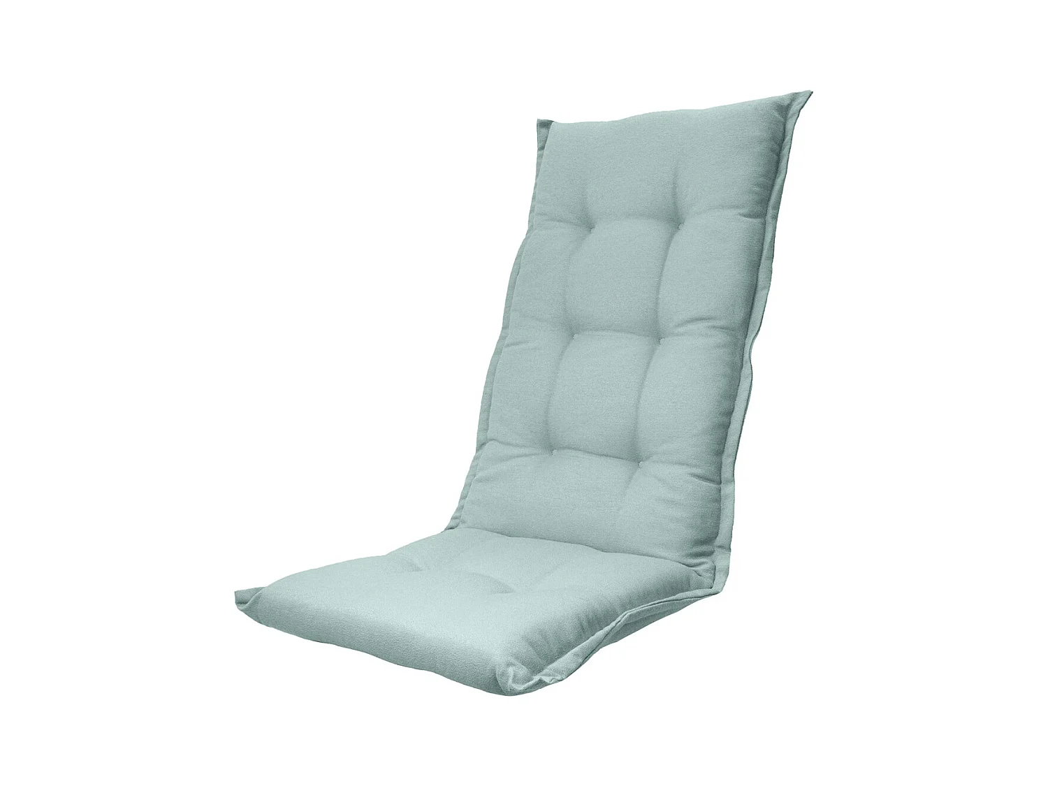 Coussin de chaise de jardin dossier haut Naples bleu azur - Env. 123 x 50 cm - Lot de 4