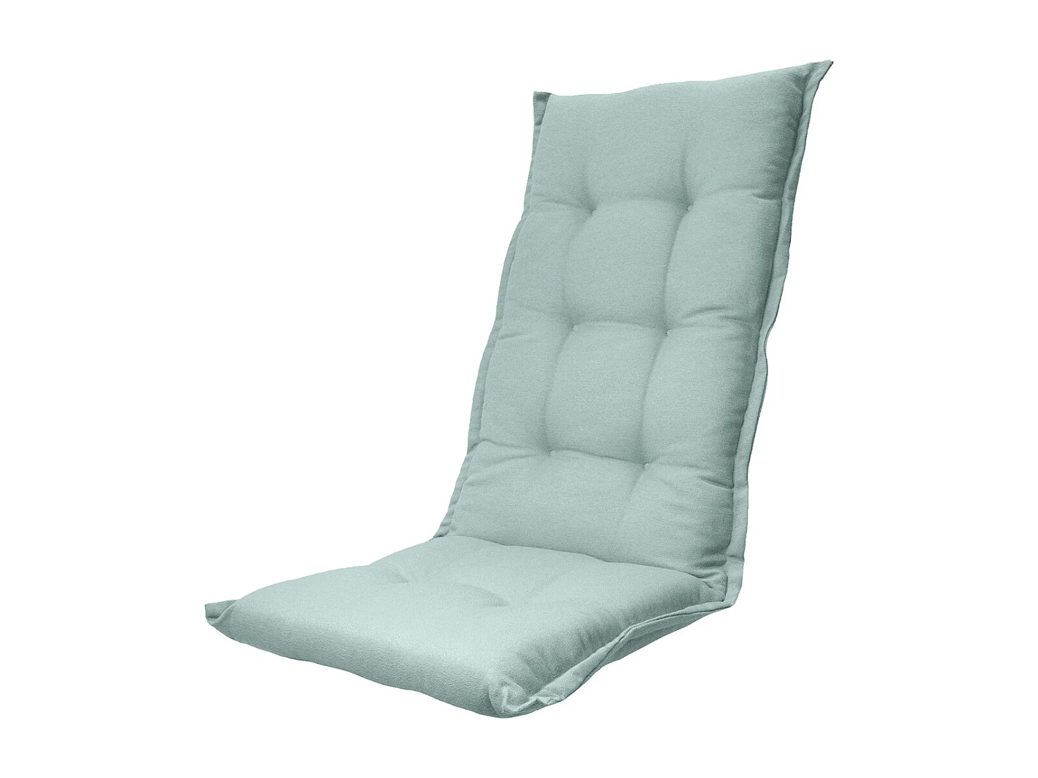 Coussin de chaise de jardin dossier haut Naples bleu azur - Env. 123 x 50 cm - Lot de 4