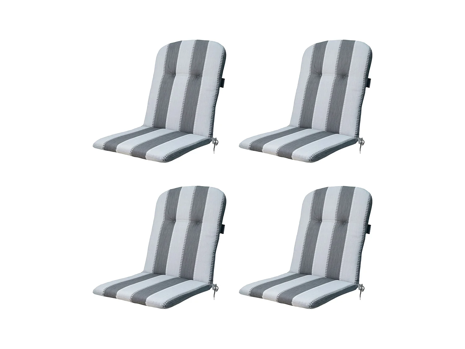 Coussin de siège baquet haut dossier Banda gris - Environ 96 x 45 cm - Lot de 4