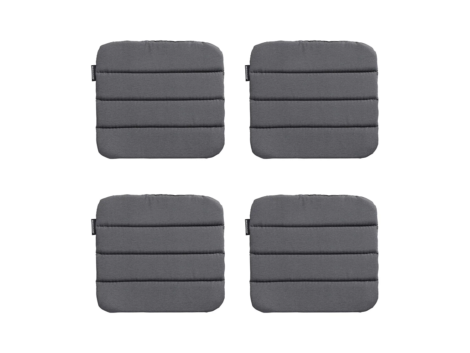 Coussin d'assise Panama gris - Environ 40x40 cm - Lot de 4