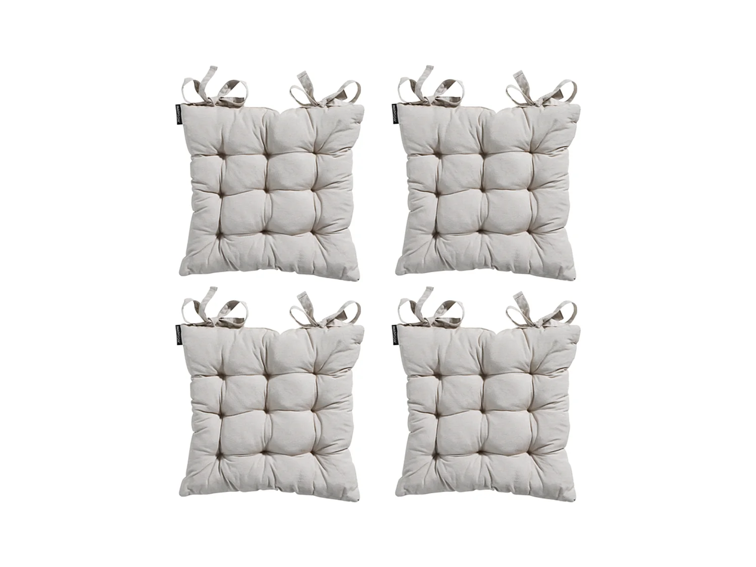 Coussin d'assise Toscane Panama lin - Environ 46x46 cm - Lot de 4