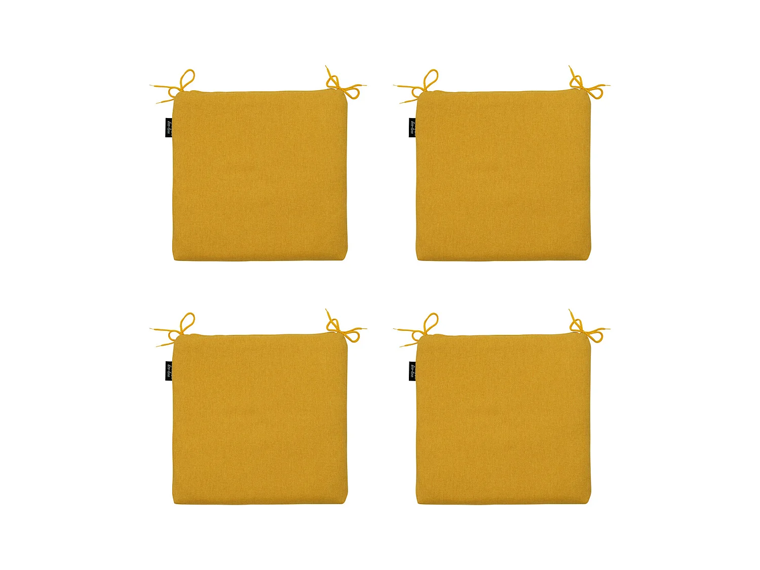 Coussin d'assise en toile dorée éco+ - Environ 40 x 40 cm - Lot de 4