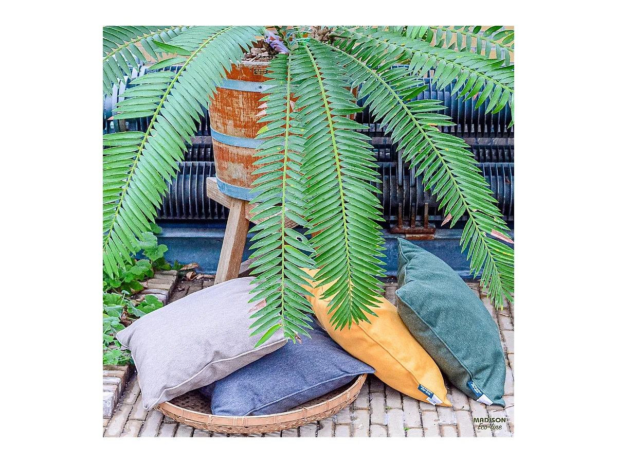 Coussin d'assise en toile dorée éco+ - Environ 40 x 40 cm - Lot de 4