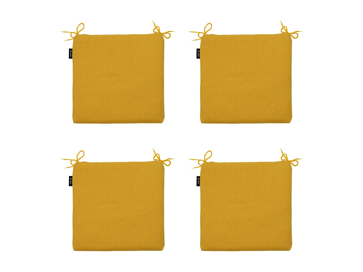 Coussin d'assise en toile dorée éco+ - Environ 40 x 40 cm - Lot de 4