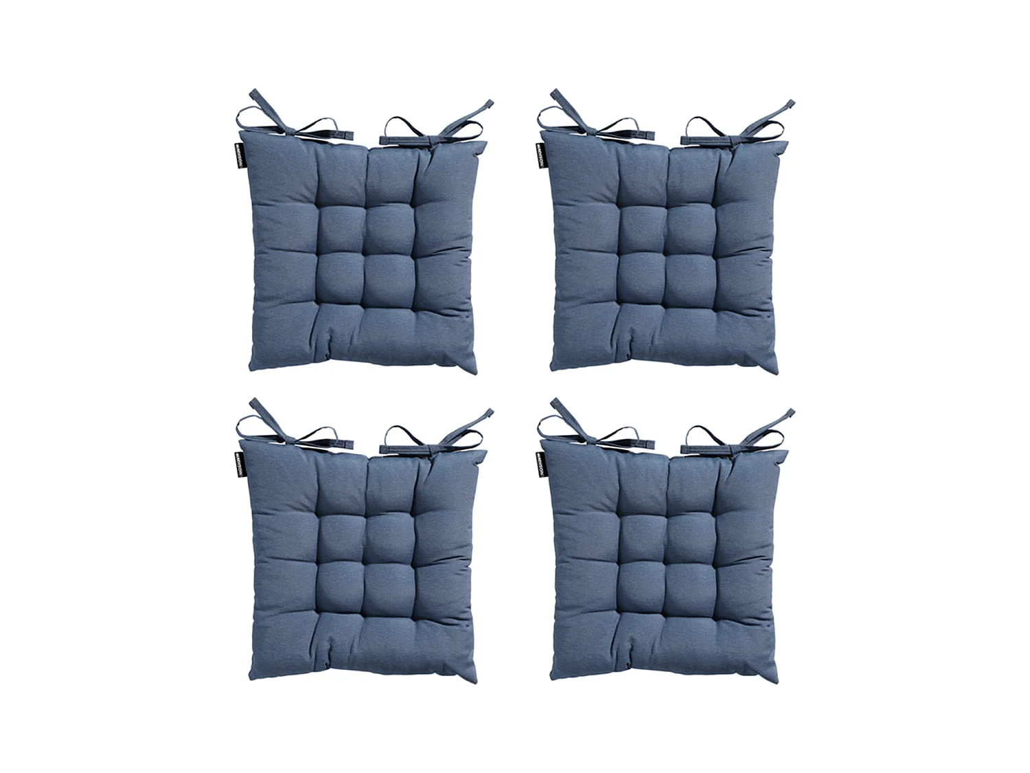 Coussin d'assise Tuscany Panama bleu saphir - Env. 46 x 46 cm - Lot de 4