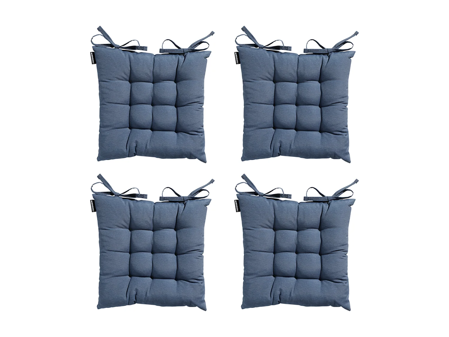 Coussin d'assise Tuscany Panama bleu saphir - Env. 46 x 46 cm - Lot de 4