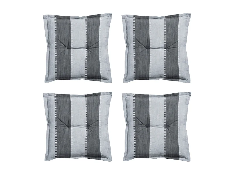 Coussin d'assise Banda gris - Environ 50 x 50 cm - Lot de 4