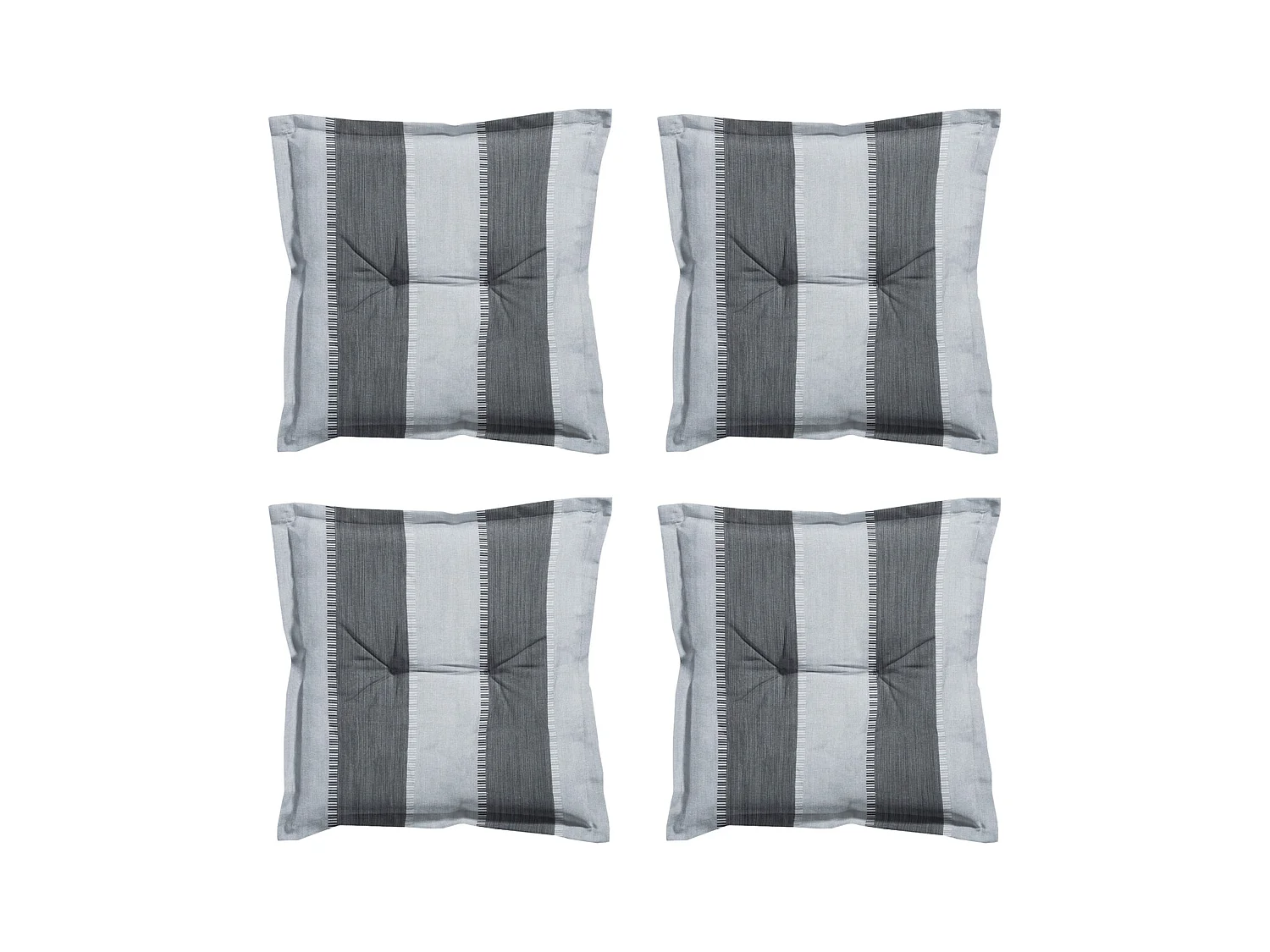 Coussin d'assise Banda gris - Environ 50 x 50 cm - Lot de 4