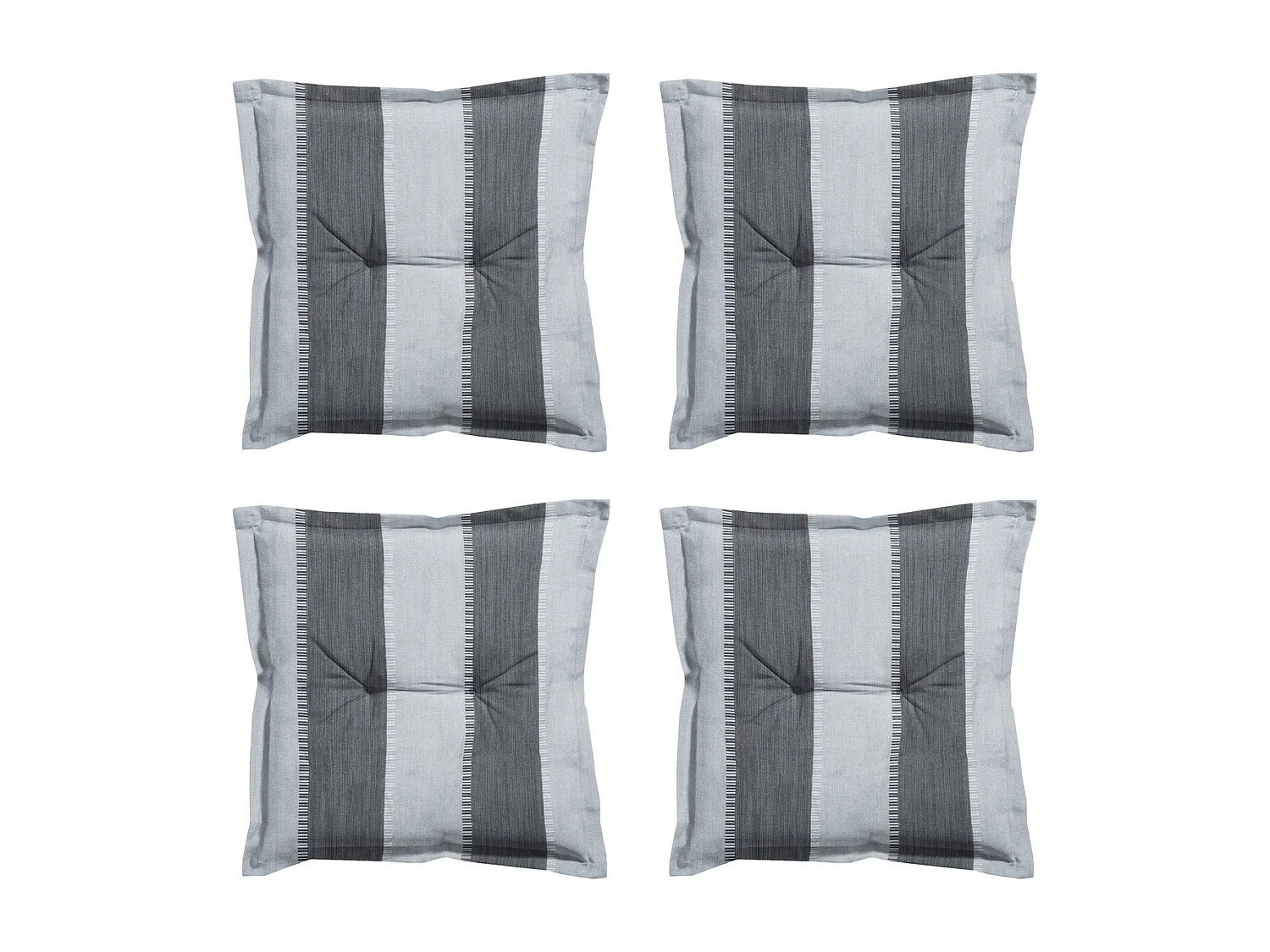 Coussin d'assise Banda gris - Environ 50 x 50 cm - Lot de 4