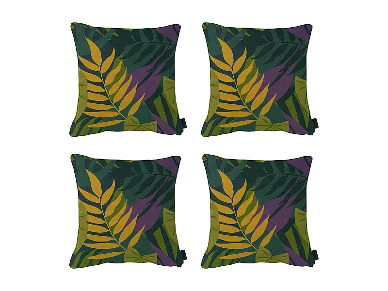 Coussin décoratif Iven vert - Environ 50x50 cm - Lot de 4