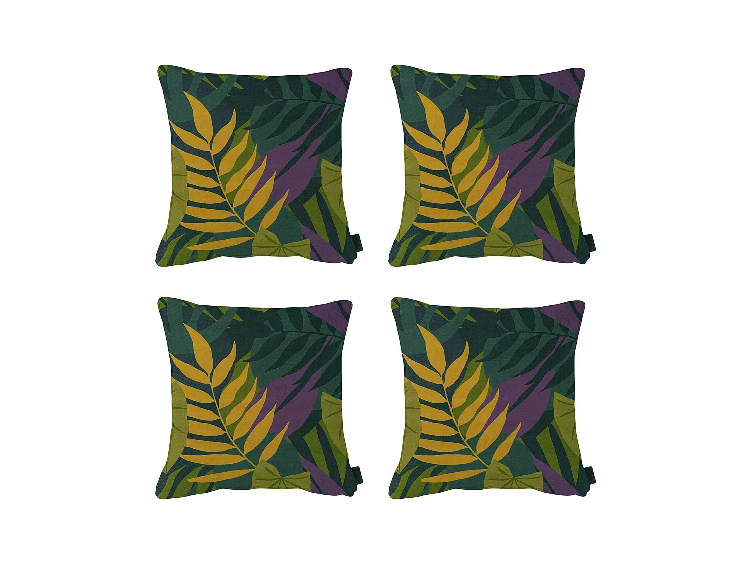 Coussin décoratif Iven vert - Environ 50x50 cm - Lot de 4