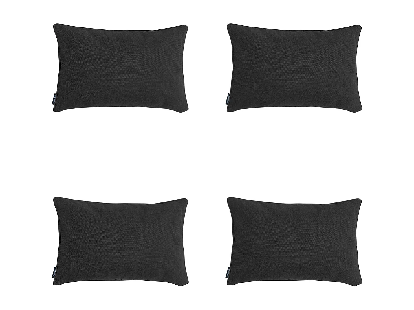Coussin décoratif Toile noire éco+ - Env. 30x50 cm - Lot de 4