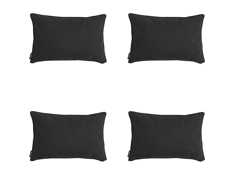 Cojín decorativo Lona negra eco+ - Aprox. 30x50 cm - Juego de 4