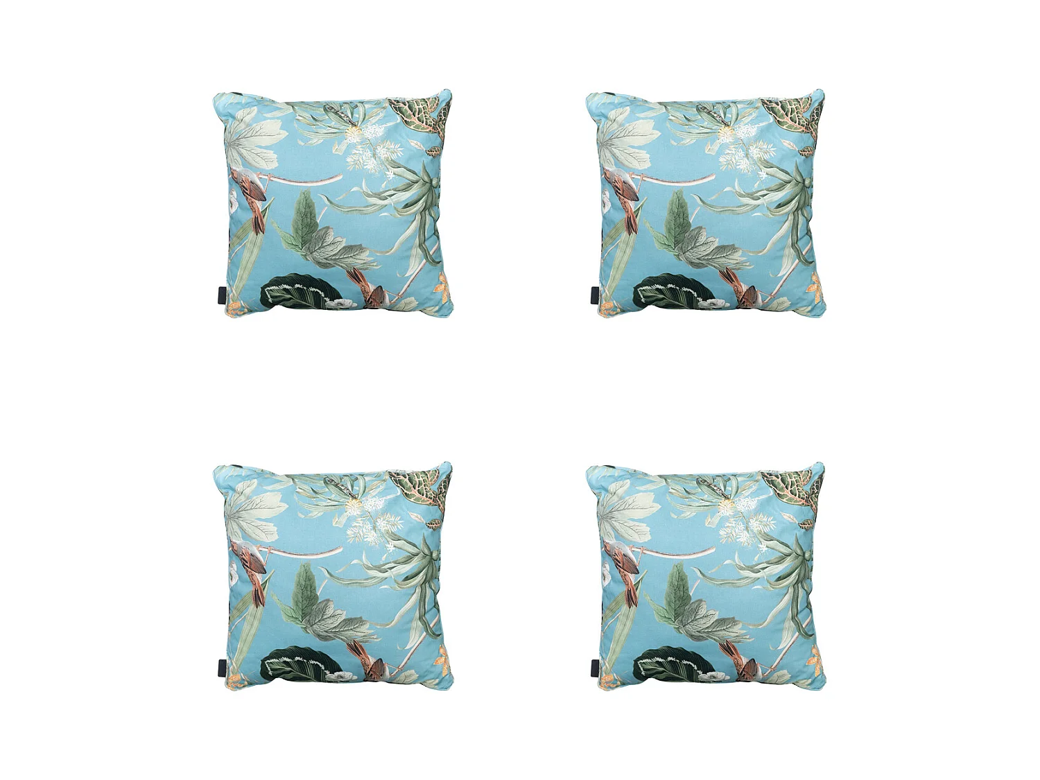 Coussin décoratif Grasse aqua - Env. 50x50 cm - Lot de 4