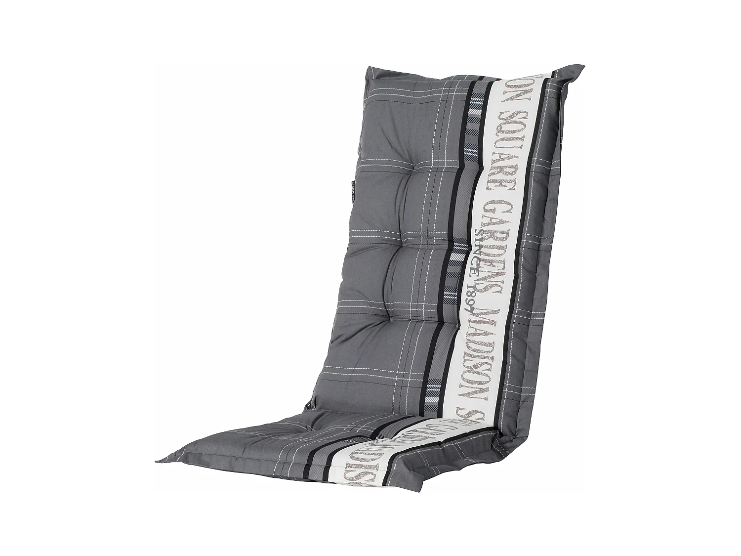 Coussin de chaise de jardin à dossier bas Madison gris jardin - Dimensions approximatives : 105 x 50 cm - Lot de 4