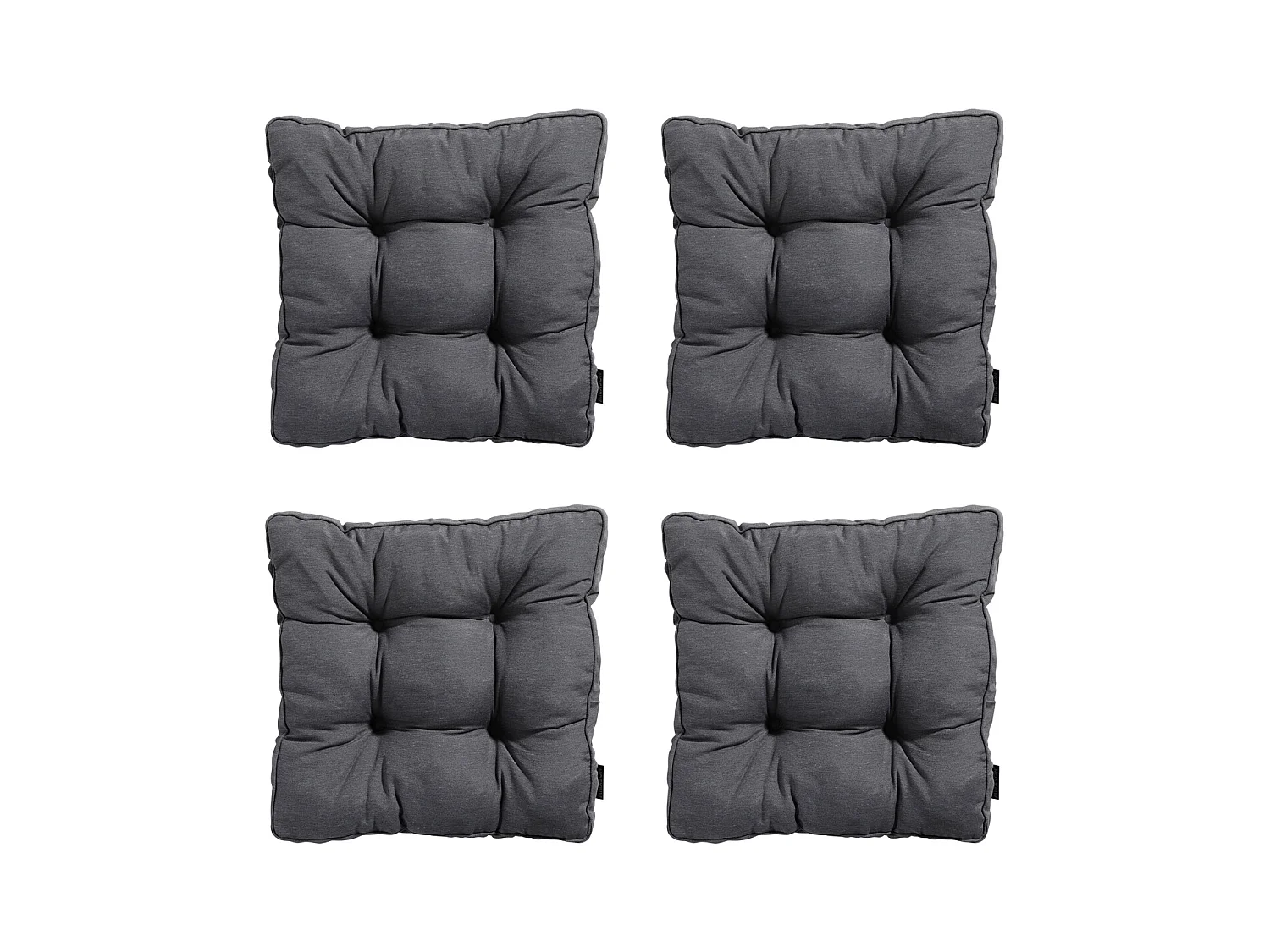 Coussin d'assise Florance Panama gris - Env. 47x47 cm - Lot de 4