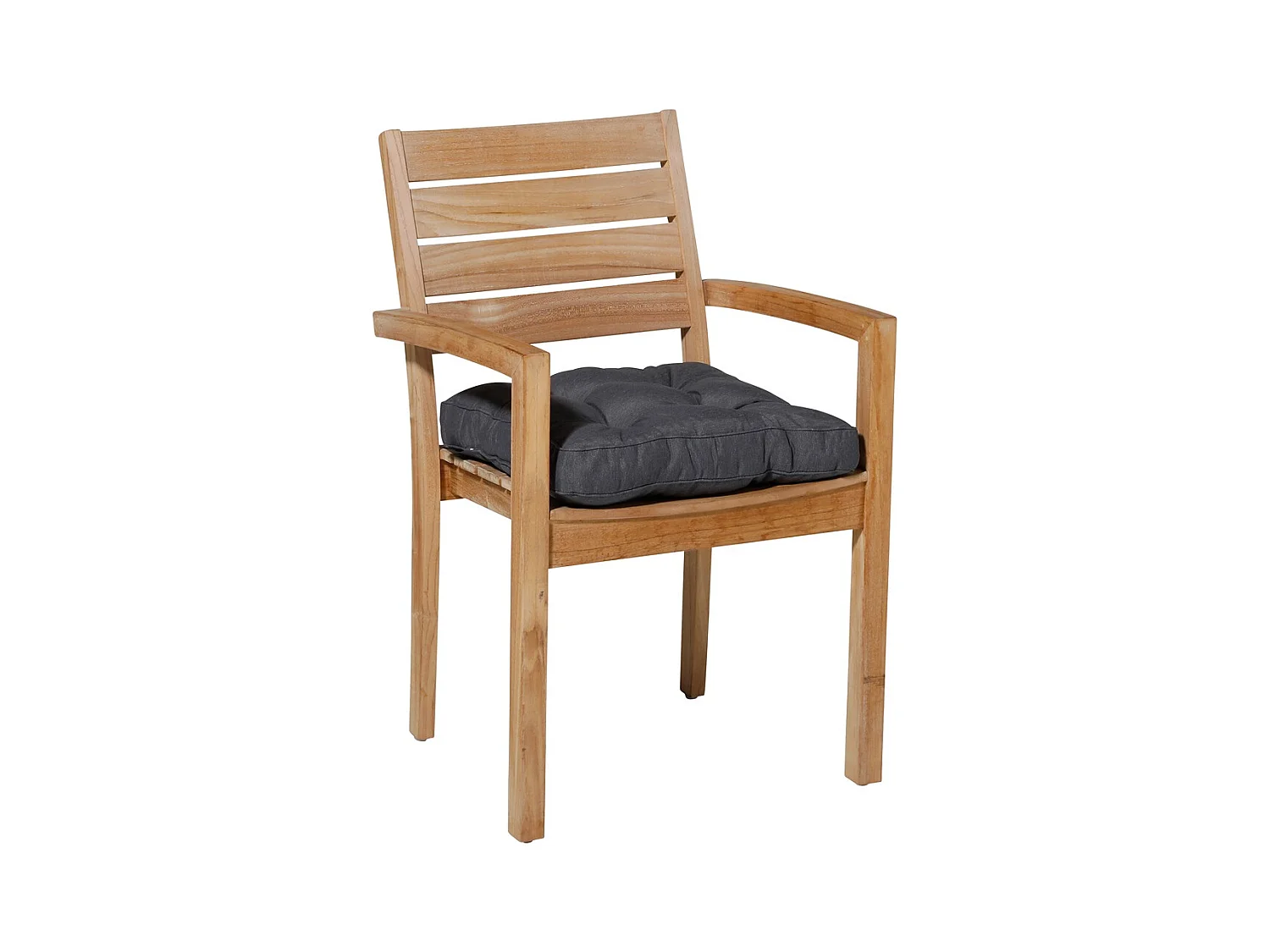 Coussin d'assise Florance Panama gris - Env. 47x47 cm - Lot de 4