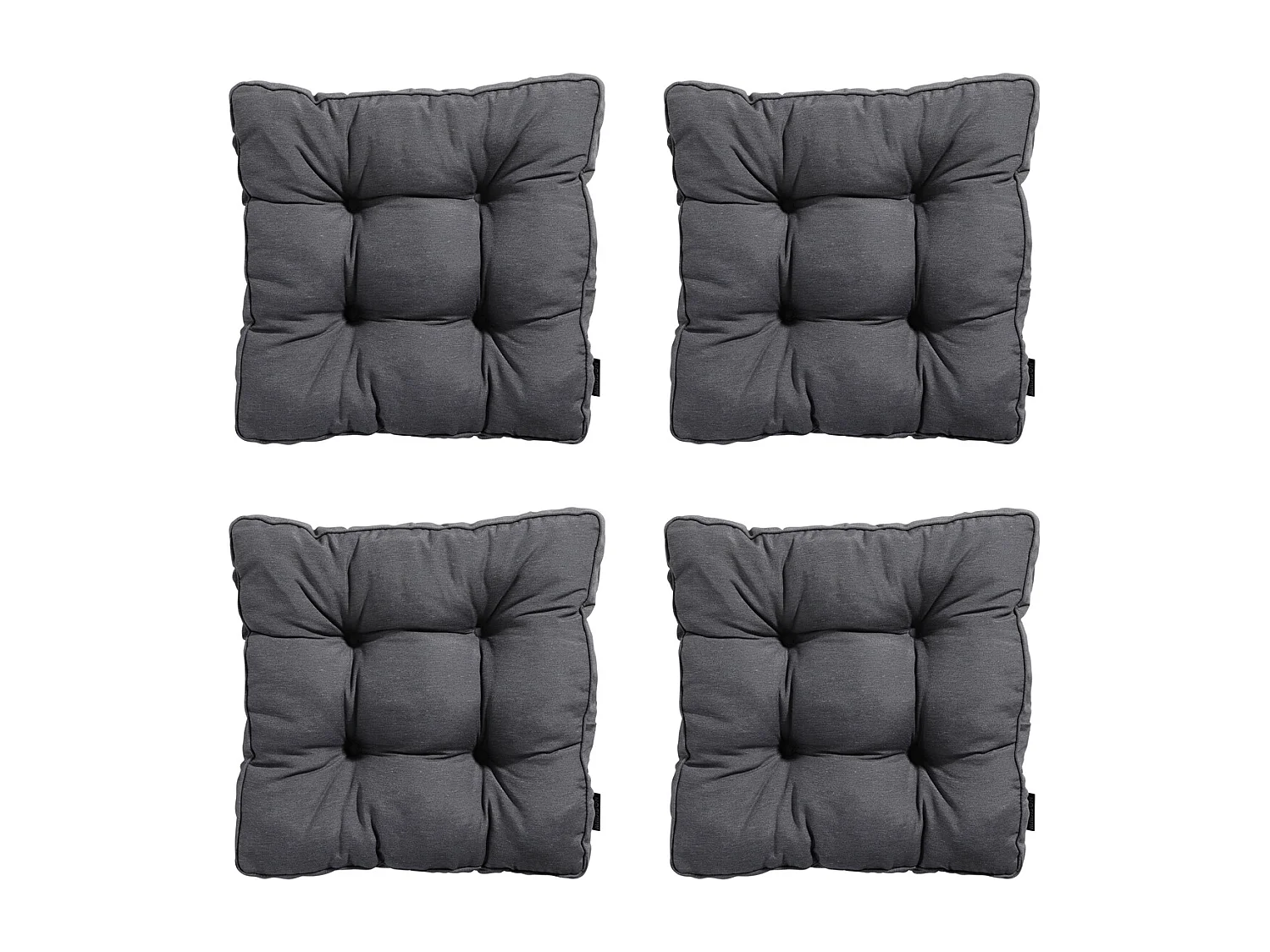 Coussin d'assise Florance Panama gris - Env. 47x47 cm - Lot de 4