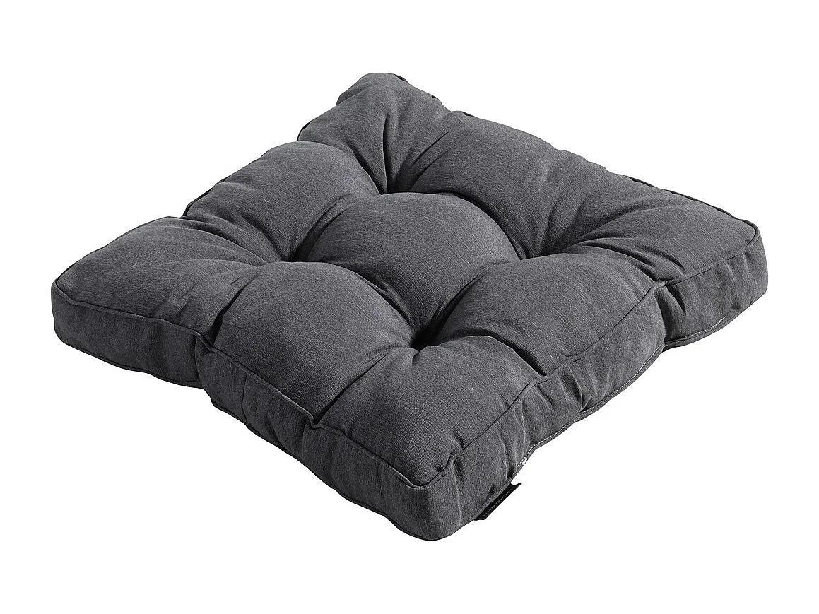 Coussin d'assise Florance Panama gris - Env. 47x47 cm - Lot de 4