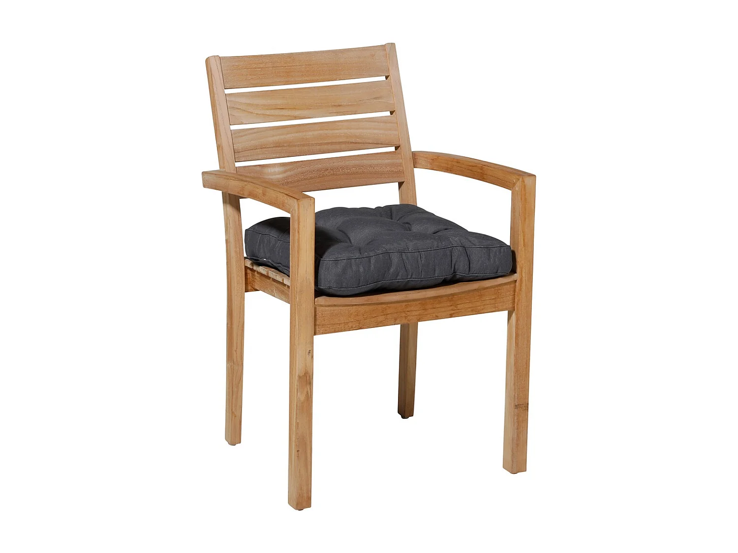 Coussin d'assise Florance Panama gris - Env. 47x47 cm - Lot de 4