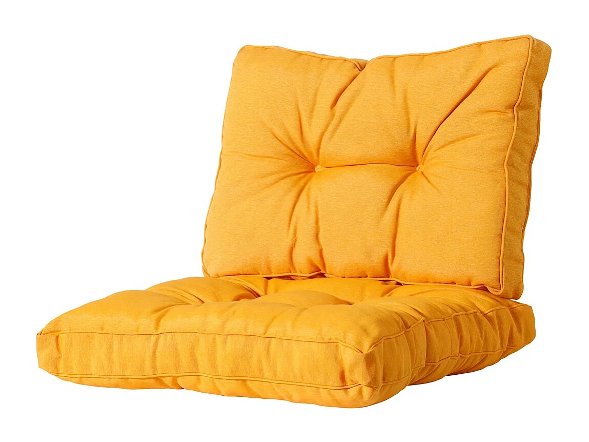 Coussin d'assise Florance Panama doré brillant - Env. 43 x 60 cm - Lot de 2