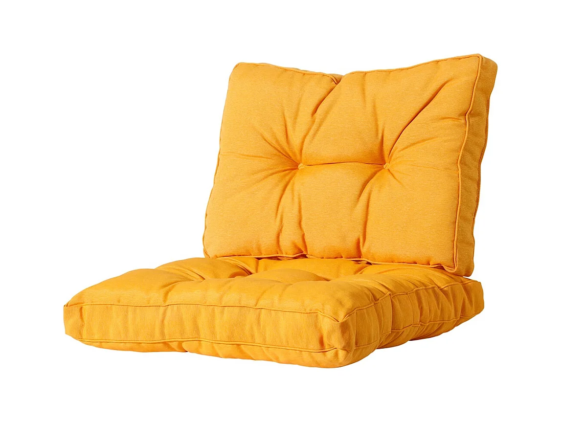 Coussin d'assise Florance Panama doré brillant - Env. 43 x 60 cm - Lot de 2