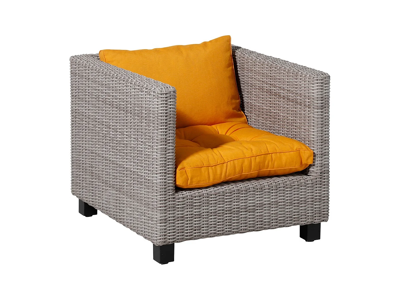 Coussin d'assise Florance Panama doré brillant - Env. 43 x 60 cm - Lot de 2