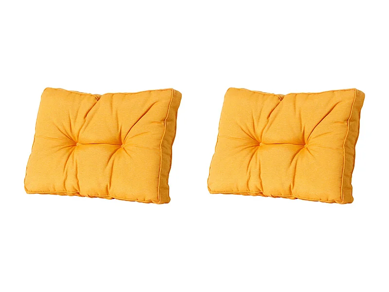 Coussin d'assise Florance Panama doré brillant - Env. 43 x 60 cm - Lot de 2