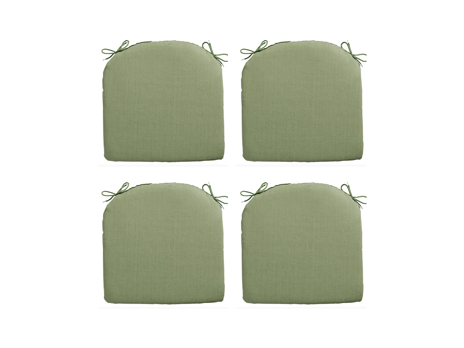 Coussin d'assise Basic vert - Environ 46x48 cm - Lot de 4