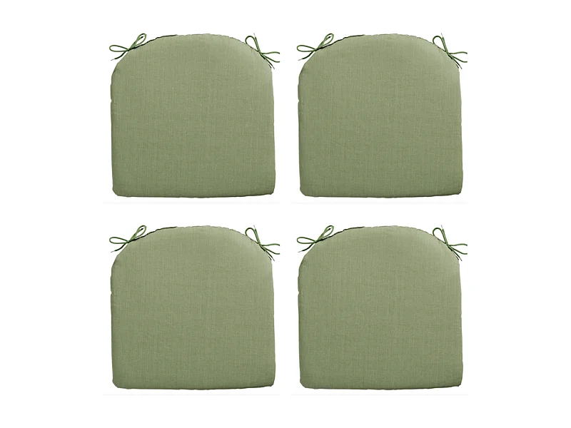 Coussin d'assise Basic vert - Environ 46x48 cm - Lot de 4
