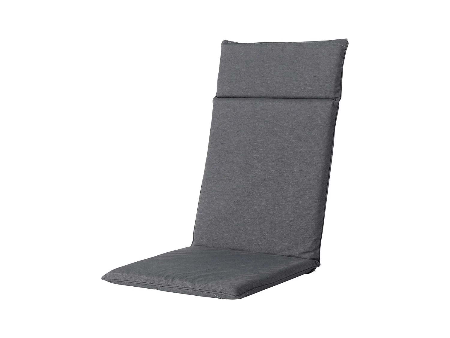Coussin de chaise de jardin haut dossier Panama gris - Environ 120 x 50 cm - Lot de 4