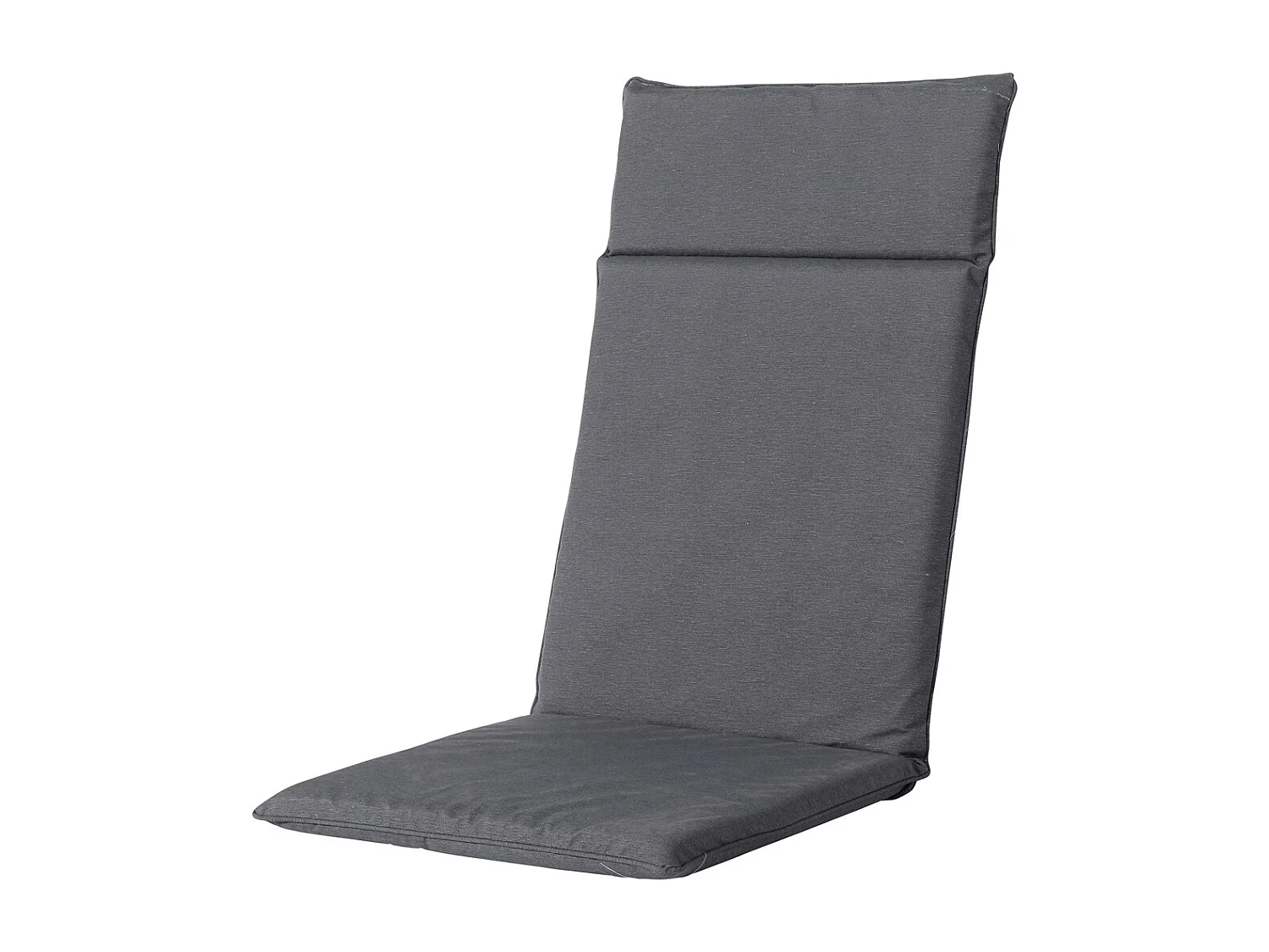 Coussin de chaise de jardin haut dossier Panama gris - Environ 120 x 50 cm - Lot de 4