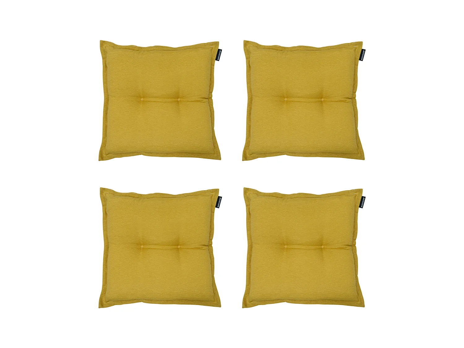 Coussin d'assise Panama moutarde - Environ 50 x 50 cm - Lot de 4