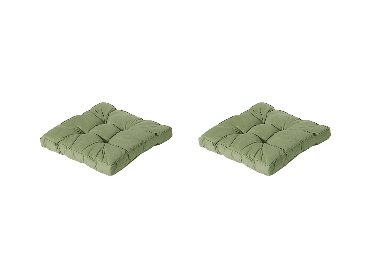 Coussin d'assise Florance Basic vert - Environ 60 x 60 cm - Lot de 2