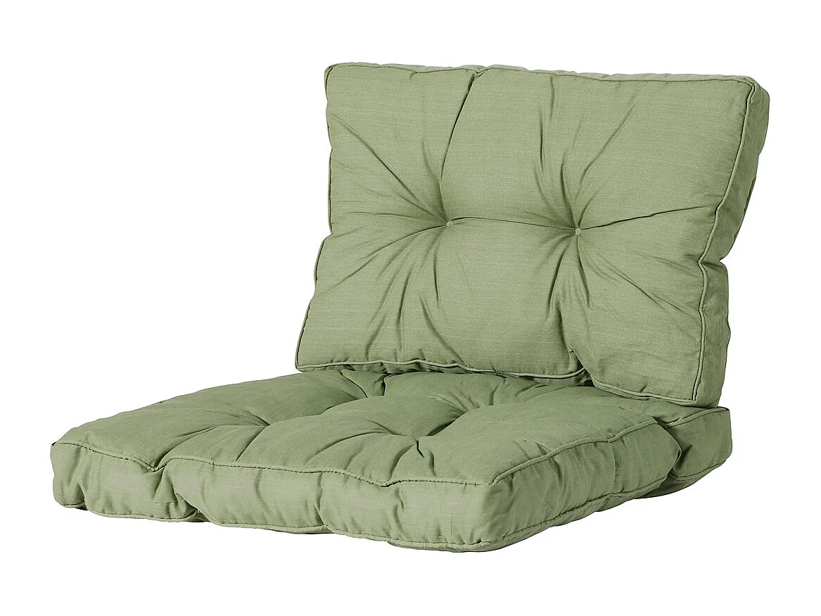Coussin d'assise Florance Basic vert - Environ 60 x 60 cm - Lot de 2