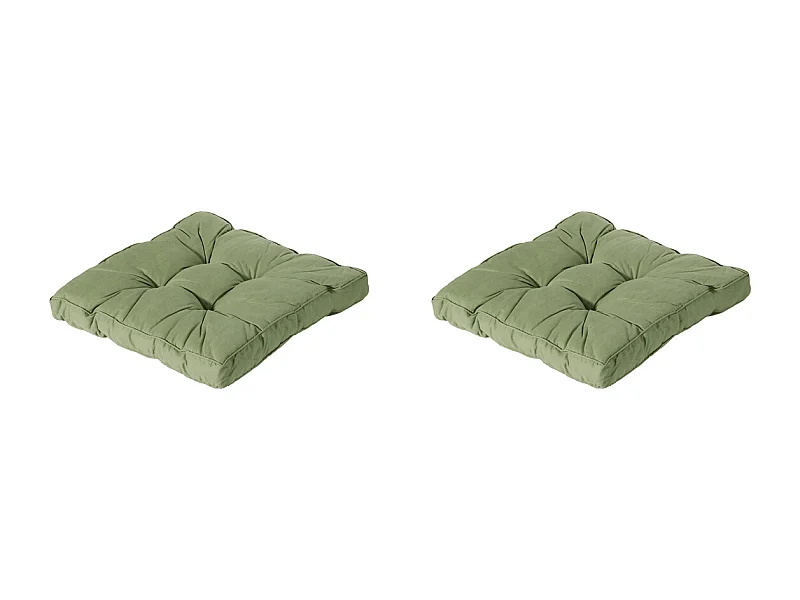 Coussin d'assise Florance Basic vert - Environ 60 x 60 cm - Lot de 2